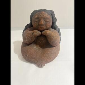 P Salas Pottery Sculpture Southwestern  Woman Grace